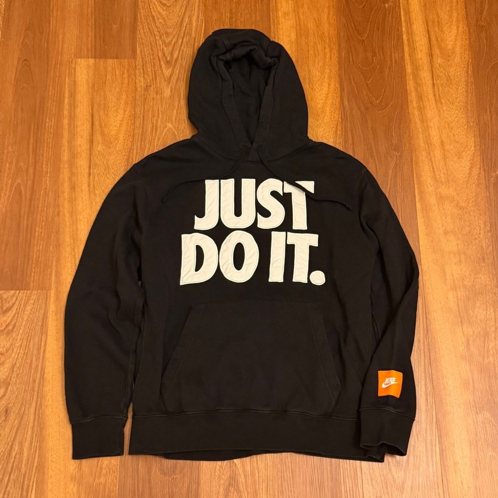 Nike Black Just Do It Hoodie Sweatshirt Men's Size Large